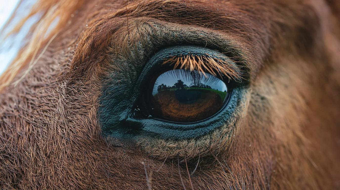 Un regard de cheval au Ferme équestre Hippocamp, Lempzours